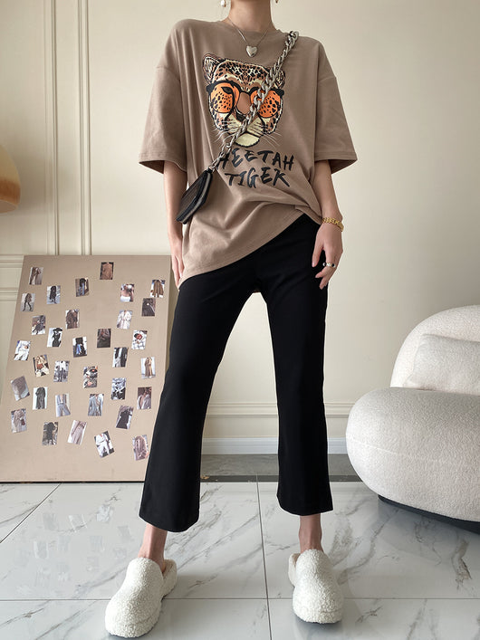 Camiseta de Algodón Peinado con Hombro Caído - Image 25