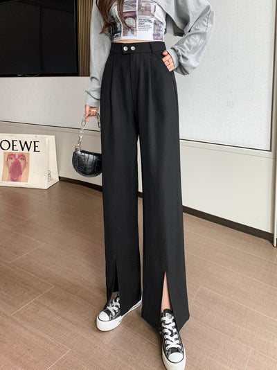 Pantalón Palazzo Cintura Alta Otoño Temprano Mujer Corte Holgado - Image 5