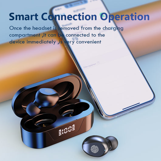 Audífono Bluetooth Mini con Pantalla de Batería y Control Táctil - Image 5