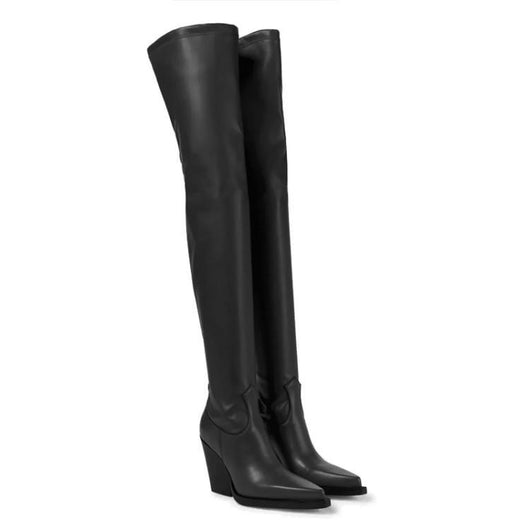 Botas de Cuero Elástico con Tacón Alto para Mujer - Image 3
