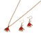 Conjunto de Collar y Aretes Navideños con Diseño Goteo Creativo