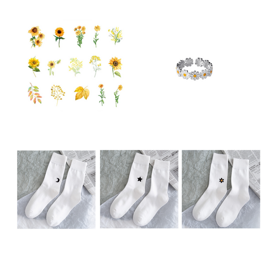 Calcetines JK Estilo Coreano Estrellas y Luna - Calcetines Altos de Color Puro - Image 12