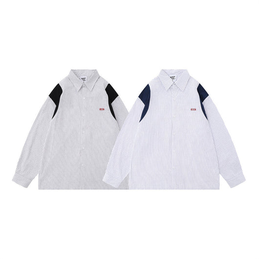 Camisa Suelta de Rayas Verticales Manga Larga para Hombre - Image 13