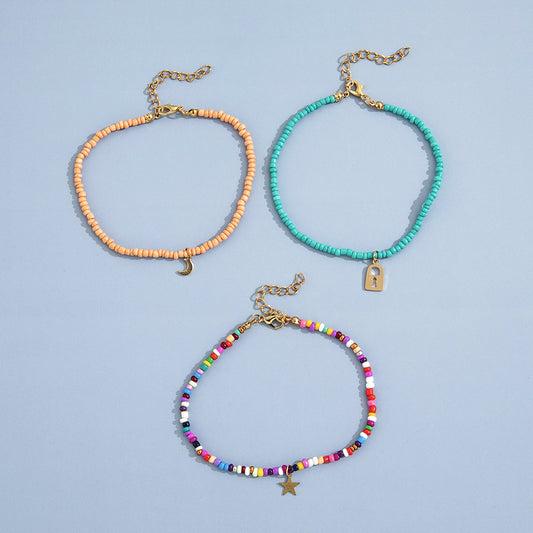 Pulsera de Tobillo con Cuentas de Arroz Multicolor - Image 2