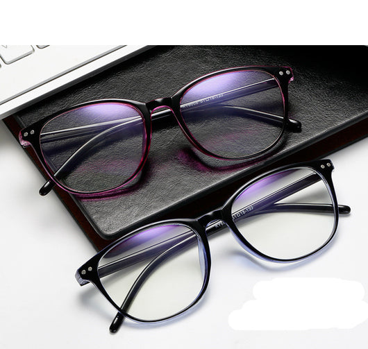 Black plastic round frame anti-blue light glasses for women with clear lenses, shown on a white background. - Image 12