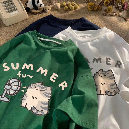 Playera Unisex de Algodón Puro con Estampado de Gatito - Image 8