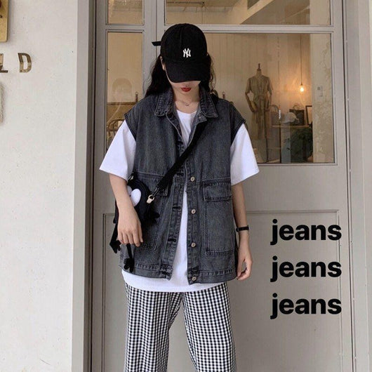 Chaleco Denim Suelto sin Mangas para Mujer - Estilo Coreano Primavera - Image 7