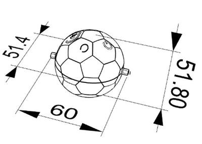 Interactive cat toy with a blue and white soccer ball, a flexible yellow rod with bells, and a blue feather. - Image 13