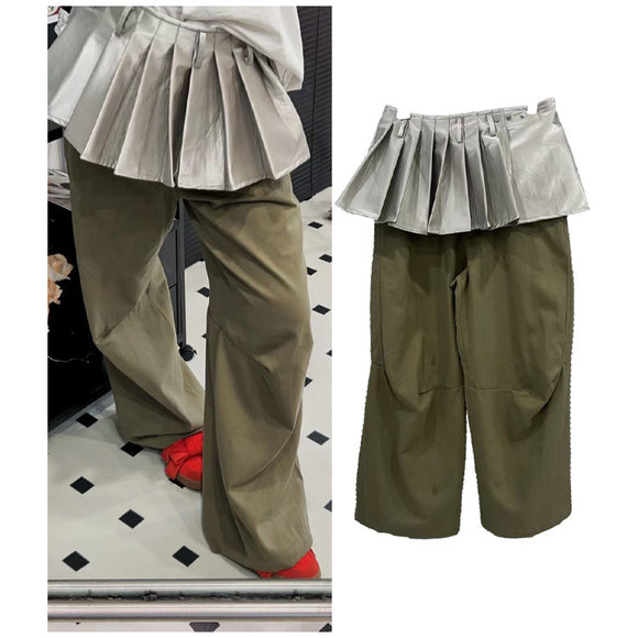 Pantalón Workwear Ancho de Pierna Suelta Estilo Hot Girl