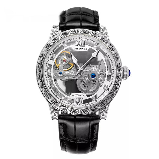 Reloj Mecánico Automático Vintage para Hombre con Grabado Artesanal - Image 10