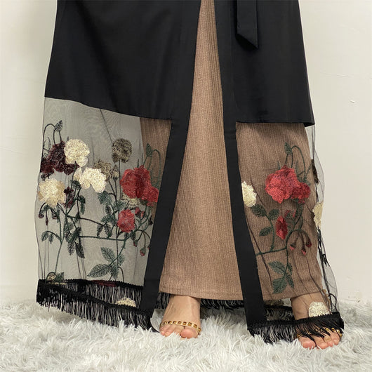 Cardigan Bata de Patchwork con Bordado Elegante - Image 8