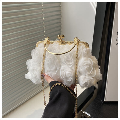 Bolso Elegante para Mujer con Patrón de Rosas y Detalle de Cadena - Image 21