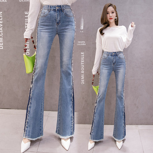 Pantalones Vaqueros Talle Alto Efecto Adelgazante con Bordados y Abalorios - Image 7