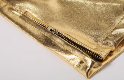 Pantalones Casuales Bronce Brillante con Efecto Metalizado - Image 14