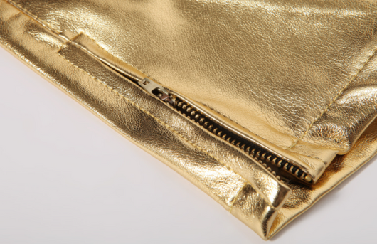 Pantalones Casuales Bronce Brillante con Efecto Metalizado - Image 14