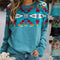 Sudadera Étnica Retro Occidental con Estampado Geométrico para Mujer