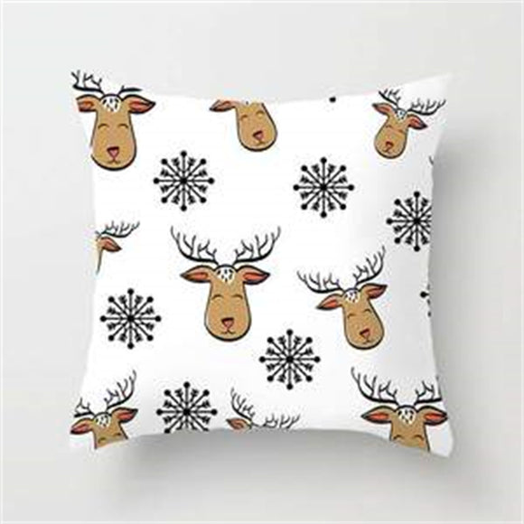 Funda de Cojín Navideño con Estampado de Astas para Sofá