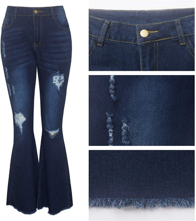 Jeans Acampanados Rotos con Elasticidad Premium para Mujer - Image 9