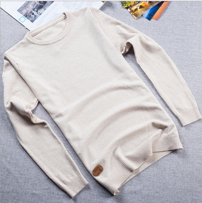 Suéter Clásico de Cuello Redondo para Hombre en Colores Lisos
