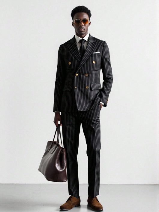 Conjunto de Traje Ejecutivo a Rayas para Hombre - Image 16