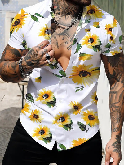 Playera Manga Corta Impresa en 3D para Hombre Verano - Image 13