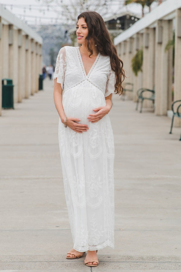 Vestido de Encaje para Sesión Fotográfica de Maternidad