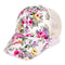 Gorra de Béisbol Floral para Mujer con Red Abierta