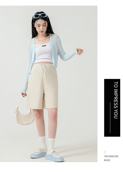 Shorts Premamá Cortos de Cintura Alta Pierna Ancha Verano Ligero - Image 23