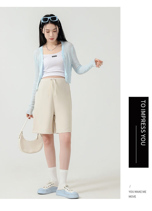 Shorts Premamá Cortos de Cintura Alta Pierna Ancha Verano Ligero - Image 23