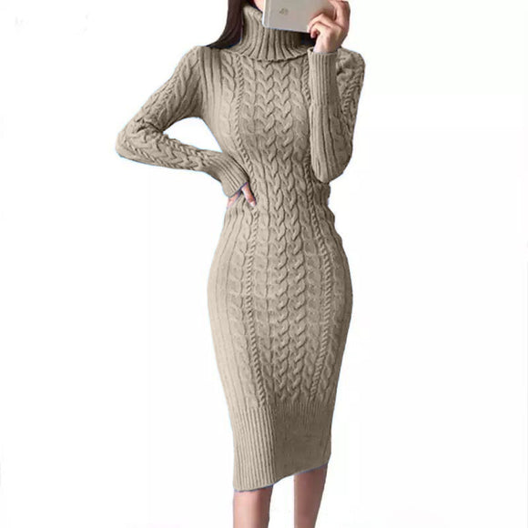 Vestido Ajustado de Punto con Falda Ceñida y Cadera Marcada