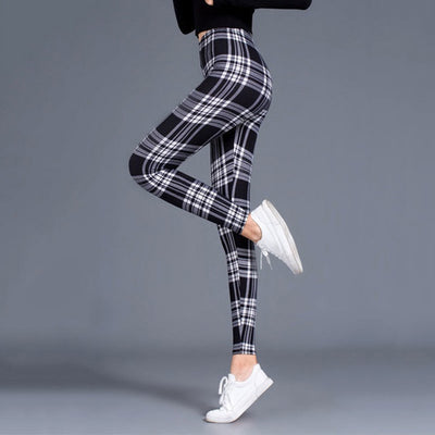 Leggings Cuadriculados Push Up para Mujer - Pantalones Deportivos Ajustados Sexys - Image 4