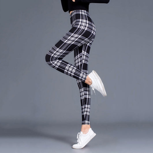 Leggings Cuadriculados Push Up para Mujer - Pantalones Deportivos Ajustados Sexys - Image 4