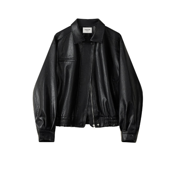Chaqueta de Cuero Marrón Clásica - Estilo Otoñal Trendy