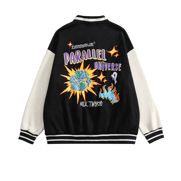 Chaqueta Deportiva Estilo Béisbol Mujer Suelta Fleece Urbana