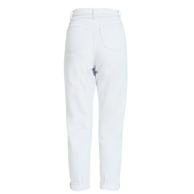 Jeans Blancos de Cintura Alta y Pierna Recta para Mujer - Cómodos y Versátiles - Image 8