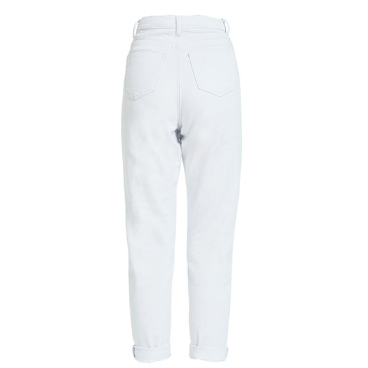 Jeans Blancos de Cintura Alta y Pierna Recta para Mujer - Cómodos y Versátiles - Image 8