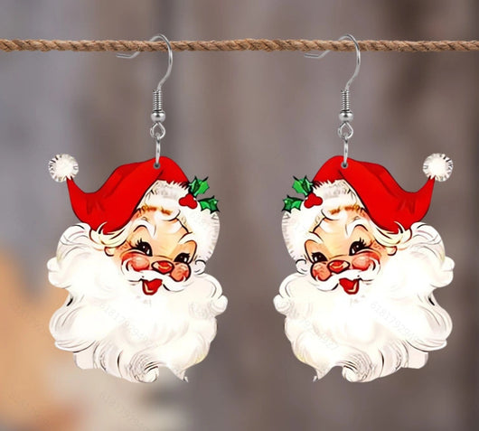 Aretes Colgantes de Papá Noel en Acrílico - Diseño Navideño Adorable - Image 9