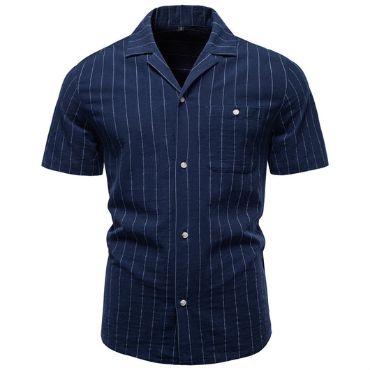 Camisa Cubana de Rayas en Algodón para Hombre - Image 7