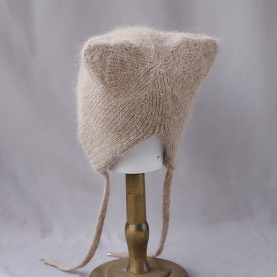 Gorro Tejido Cálido con Orejas de Gato - Pelaje de Conejo Suave - Image 14