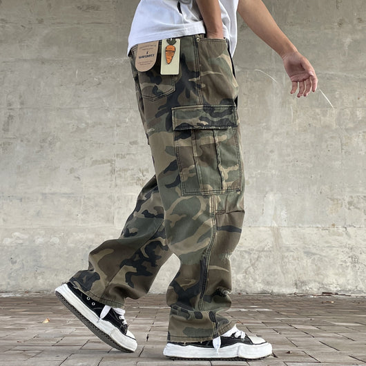 Pantalones de Trabajo Camuflaje Holgados Estilo Urbano Retro Americano - Image 12