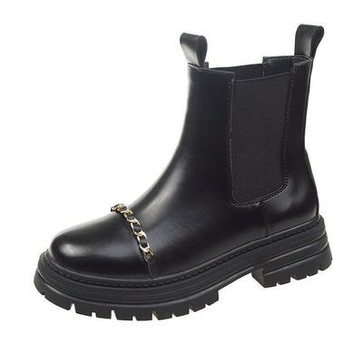 Botas de Mujer con Cadena de Hierro Estilo British Wind and Smoke - Image 2
