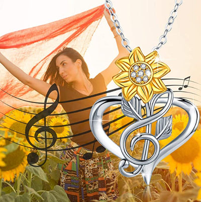 Collar Corazón con Colgante de Girasol - Image 10