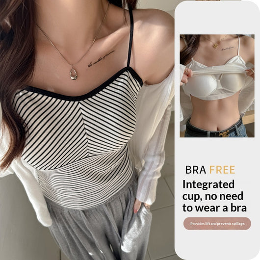 Camiseta Tirantes Rayada con Sostén Acolchado - Lencería Sexy y Cómoda - Image 9