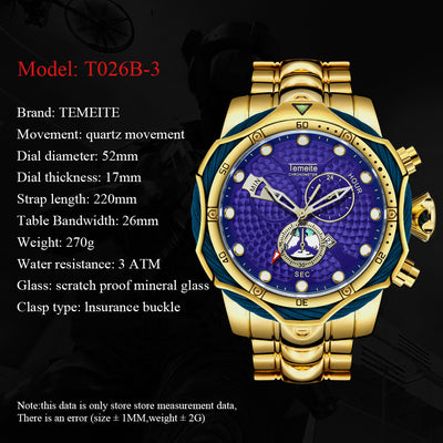Reloj de Acero Inoxidable para Hombre con Movimiento de Cuarzo - Image 17