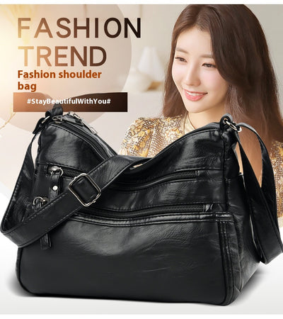 Bolso Bandolera de Cuero Genuino Lavado - Diseño Minimalista Versátil - Image 14