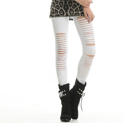 Leggins Rotos Asimétricos de Algodón con Efecto Desgarrado - Pantalones Tobilleros Antibolitas - Image 8