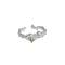 Pequeño Sense Of Design Irregular Micro-inlaid Zircon Texture Texture S925 Sterling Plateado Ring Female Blanco Dorado champagne
