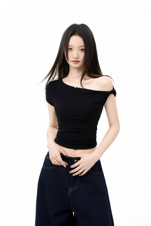 Blusa Corta Hombros Descubiertos Ajustada para Mujer - Image 9
