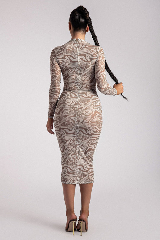Falda Midi Transparente con Estampado de Leopardo y Mangas Largas - Image 12