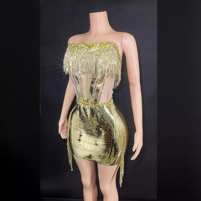Top Tubo con Borlas y Falda Corta para Mujer - Image 2